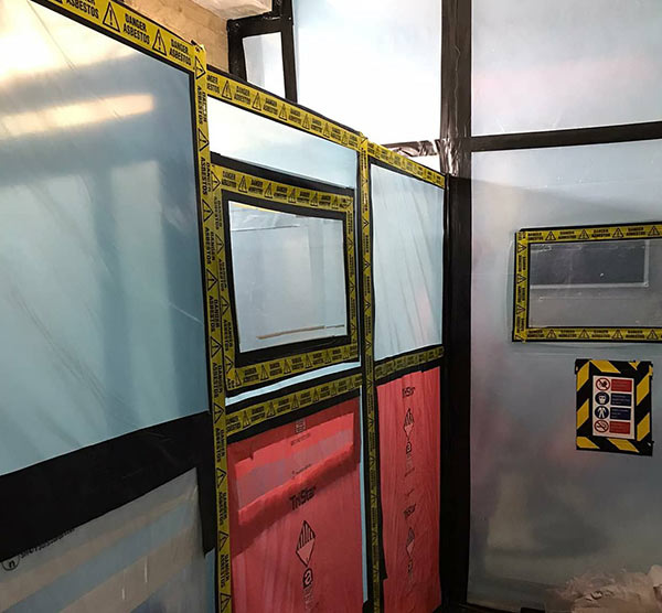 Asbestos removal from hospital - site setup