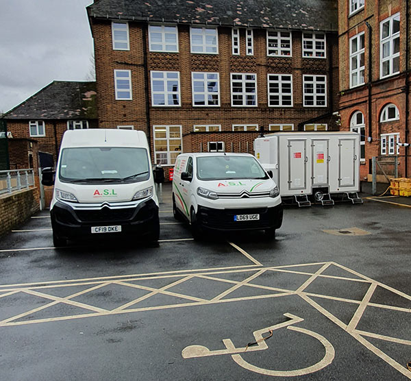 Asbestos removal from school corridor - site setup