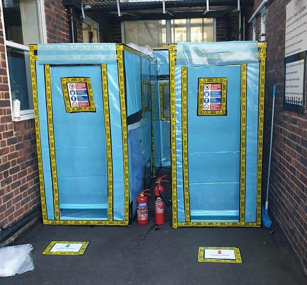 Asbestos removal from school corridor - enclosure construction