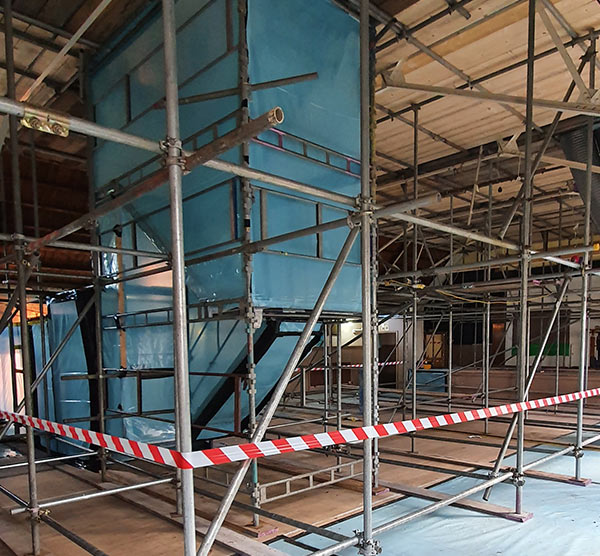 Asbestos removal from church - enclosure construction