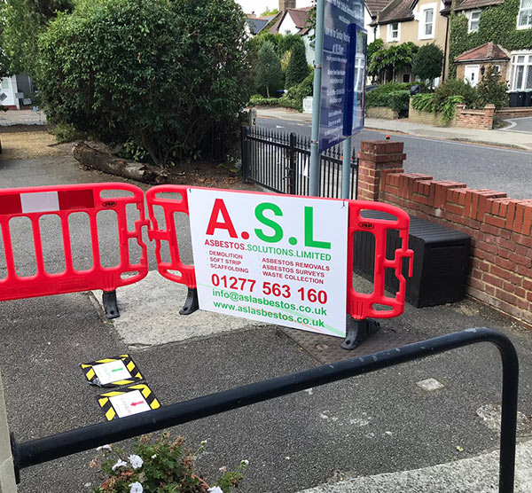 Asbestos removal from church - site setup